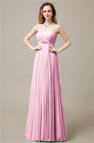 Elegant Straight Chiffon A-line Floor-Length Bridesmaid Dresses