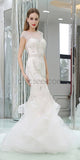 Cap Sleeveless Unique Design Mermaid Elegant Formal Long Prom Dresses With Beads LMX1153
