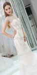 Cap Sleeveless Unique Design Mermaid Elegant Formal Long Prom Dresses With Beads LMX1153