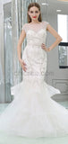 Cap Sleeveless Unique Design Mermaid Elegant Formal Long Prom Dresses With Beads LMX1153