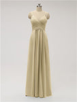 A-line Spaghetti Strap Chiffon Floor Length Bridesmaid Dresses