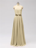 A-line Spaghetti Strap Chiffon Floor Length Bridesmaid Dresses