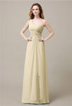 One-Shoulder A-line Sleeveless Floor-Length Bridesmaid Dresses