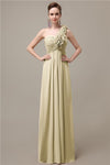 Simple A-line One-Shoulder Floor-Length Chiffon Bridesmaid Dresses