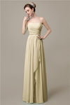 Simple A-line Chiffon Straight Floor-Length Long Bridesmaid Dresses