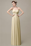 A-line Chiffon Sweetheart Floor-Length Long Bridesmaid Dresses