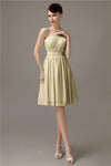 Simple A-line Chiffon One Shoulder Short Bridesmaid Dresses