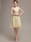 Pretty One-shoulder A-line Knee-Length Bridesmaid Dresses