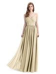 Elegant Spaghetti Straps A-line Chiffion Floor-Length Bridesmaid Dresses