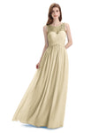 Elegant A-line Chiffon Sleeveless Long Bridesmaid Dresses