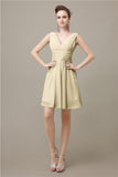 Pretty V-neck A-line Knee-Length Bridesmaid Dresses