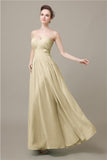 Pretty Strapless Chiffon A-line Floor-Length Bridesmaid Dresses