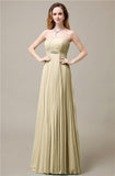 Elegant Straight Chiffon A-line Floor-Length Bridesmaid Dresses