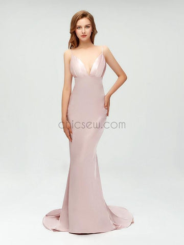 Cheap Spaghetti Straps Backless Mermaid Elegant Fashion Long Prom Dresses, Tight Evening Dress LMX1110