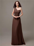 Unique One-shoulder Sleeveless A-line Floor-Length Bridesmaid Dresses