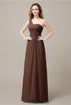 One-Shoulder A-line Sleeveless Floor-Length Bridesmaid Dresses