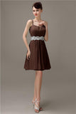 Spaghetti Straps Sweetheart A-line Chiffon Appliques Bridesmaid Dresses