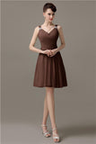 Chiffon Sexy V-neck A-line Knee-Length Bridesmaid Dresses