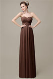 A-line Chiffon Sweetheart Floor-Length Long Bridesmaid Dresses