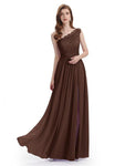 Elegant One Shoulder Side Slit Floor Lenght Bridesmaid Dresses