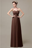 A-line Sweetheart Chiffon Floor-Length Long Bridesmaid Dresses