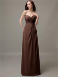 Elegant Sweetheart Chiffon A-line Long Bridesmaid Dresses