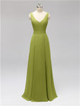 Fashion A-line V-neck Chiffon Bridesmaid Dresses