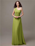 Unique One-shoulder Sleeveless A-line Floor-Length Bridesmaid Dresses