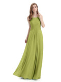 A-line Chiffon Floor-Length Long Bridesmaid Dresses