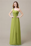 One-Shoulder A-line Sleeveless Floor-Length Bridesmaid Dresses