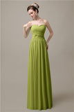 Sweetheart A-line Simple Chiffon Floor-Length Long Bridesmaid Dresses