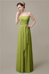 Simple A-line Chiffon Straight Floor-Length Long Bridesmaid Dresses