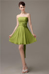 Sweatheart A-line Chiffon Short Bridesmaid Dresses with flower