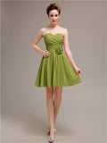 Sweetheart A-Line Short Chiffon Bridesmaid Dresses