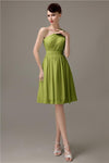 Simple A-line Chiffon One Shoulder Short Bridesmaid Dresses