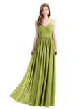 Elegant Spaghetti Straps A-line Chiffion Floor-Length Bridesmaid Dresses