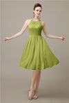 Halter  A-line Knee-Length Chiffon Bridesmaid Dresses