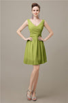 Charming V-neck Chiffon A-line Knee-Length Bridesmaid Dresses