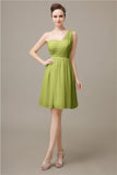 Elegant One-shoulder A-line Knee-Length Bridesmaid Dresses