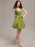 V-Neck Short A-Line Knee length Bridesmaid Dresses