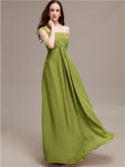 A-line One-shoulder Long Chiffon Bridesmaid Dresses