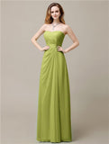 Elegant A-line Chiffon Sweetheart Floor-Length Bridesmaid Dresses