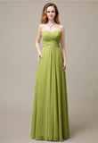 Charming A-line Sweetheart Sleeveless Floor-Length Bridesmaid Dresses