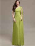 Chiffon A-line One-Shoulder Sleeveless Floor-Length Bridesmaid Dresses