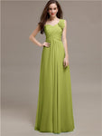 Elegant A-line One-Shoulder With Flowers Floor-Length Bridesmaid Dresses