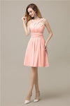 Unique Chiffon A-line Knee-Length Short Bridesmaid Dresses