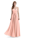 Elegant Spaghetti Strap Sweetheart Floor Length Bridesmaid Dresses