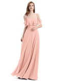 Elegant A-line Spaghetti Straps Chiffion Floor-Length Bridesmaid Dresses