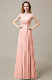 Elegant Straight Chiffon A-line Floor-Length Bridesmaid Dresses