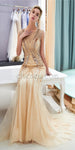 Custom Real Made Round Neck  Sparkly Sleeveless Mermaid Long Prom Dresses with beads LMX1140